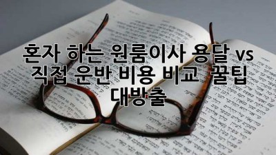 혼자 하는 원룸이사🏠? 용달 vs 직접 운반🚚 비용 비교 & 꿀팁 대방출!